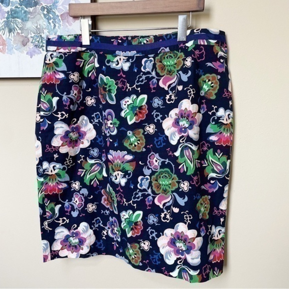 Boden Floral Print Pencil Skirt Size 18
